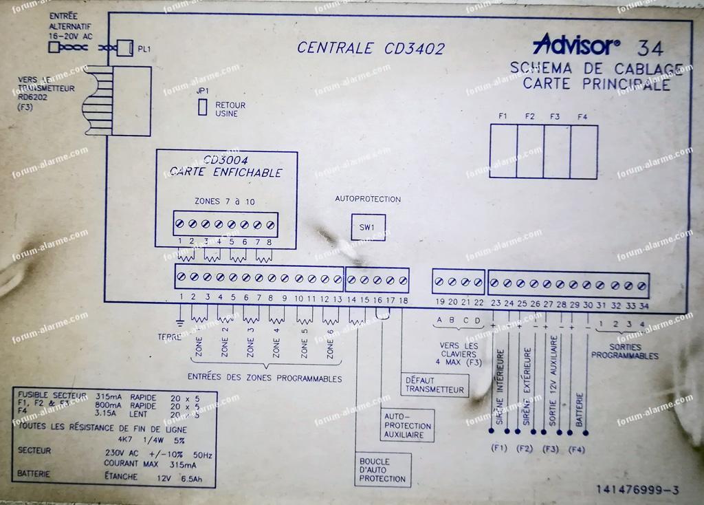 câblage CD 3402