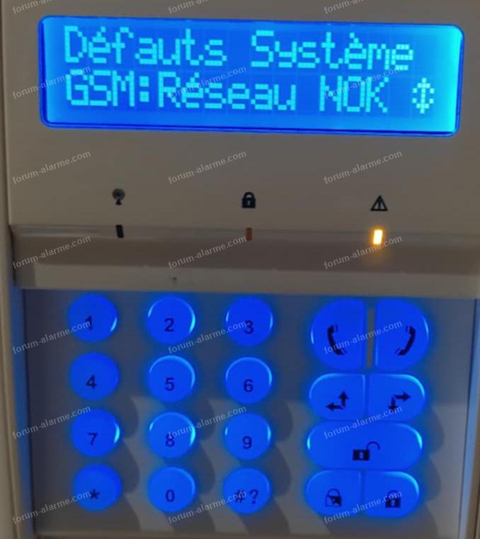 défaut GSM alarme Risco Agility 3